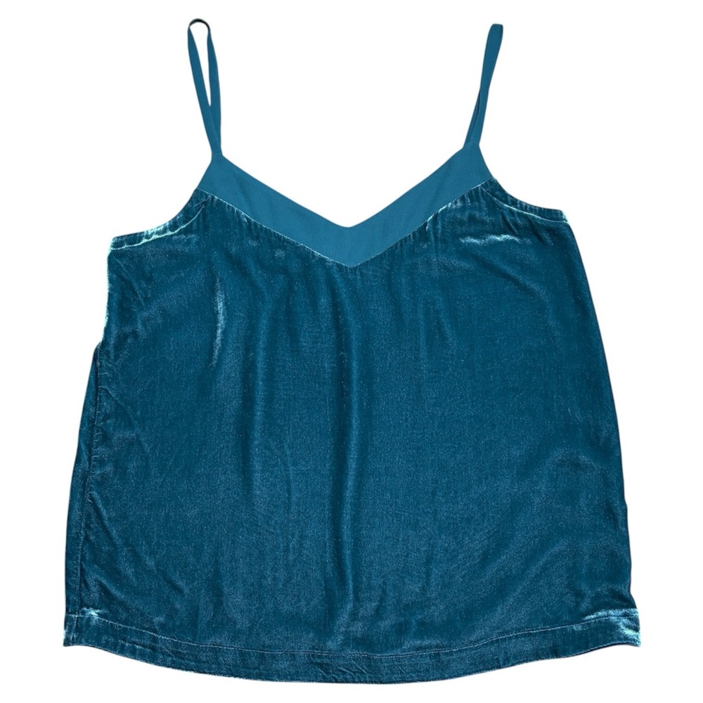 Sundance Velvet Silk Blend Camisole Top In Teal Blue Sz S